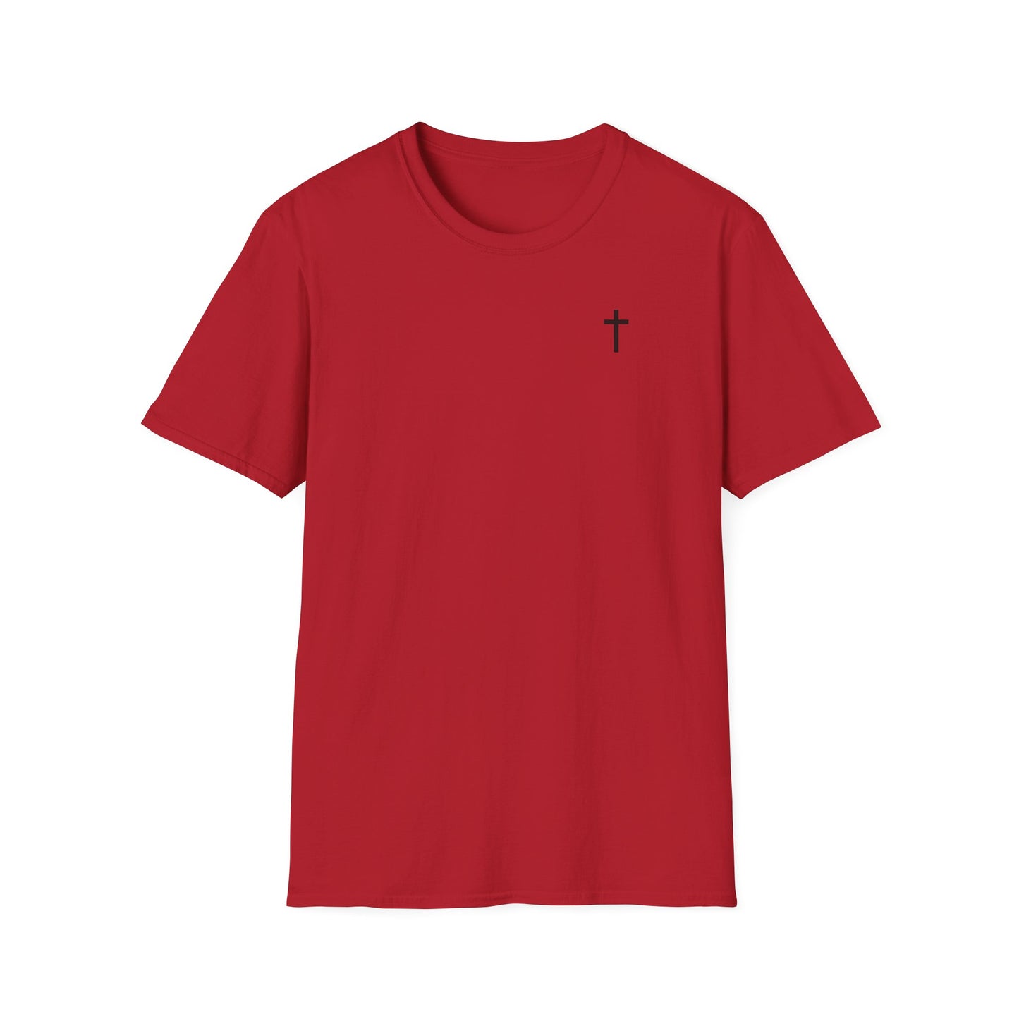 Unisex Christian T-Shirt with Black Cross (Gildan Product)