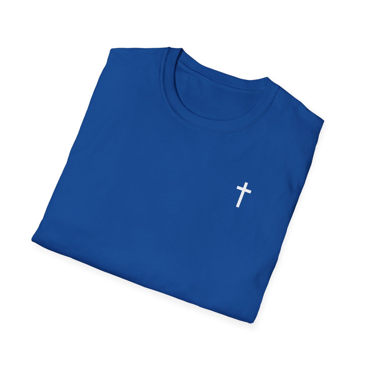 Unisex Christian T-Shirt with White Cross (Gildan Product)