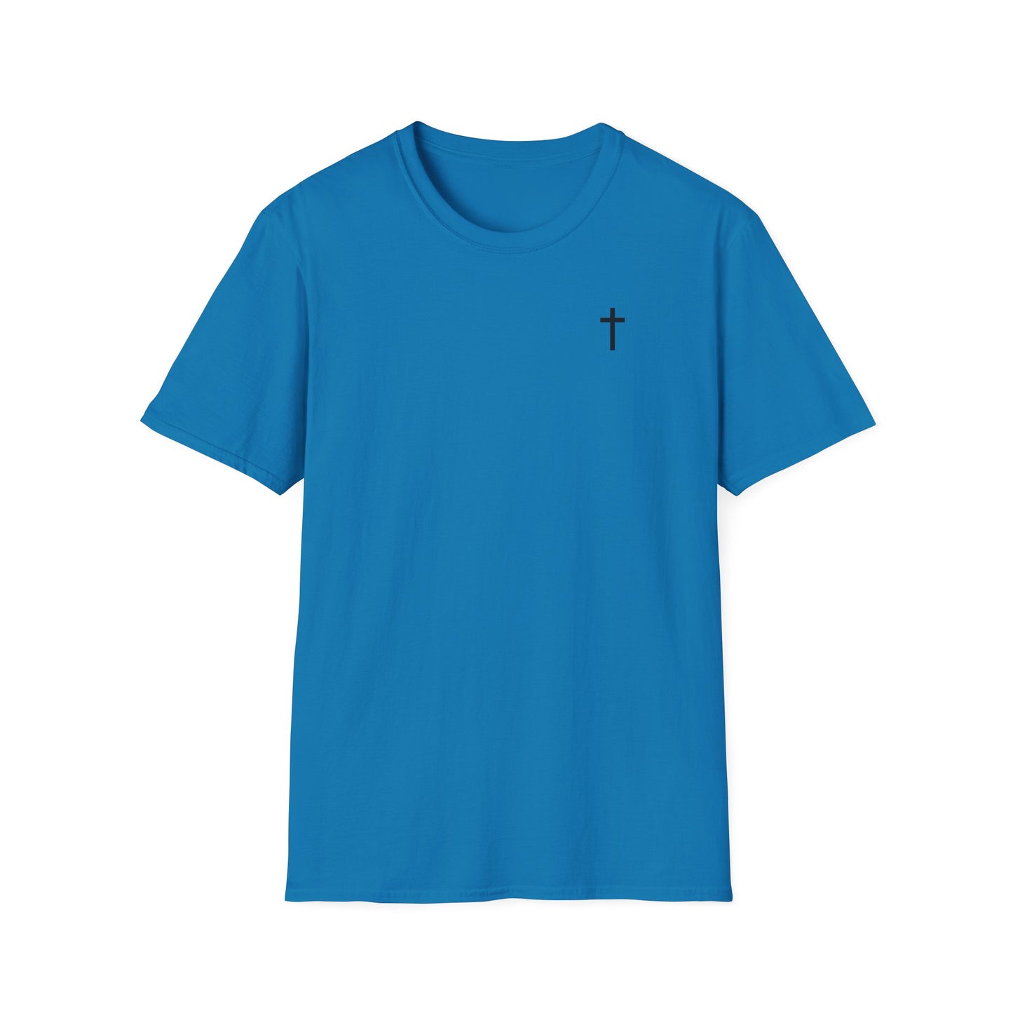 Unisex Christian T-Shirt with Black Cross (Gildan Product)