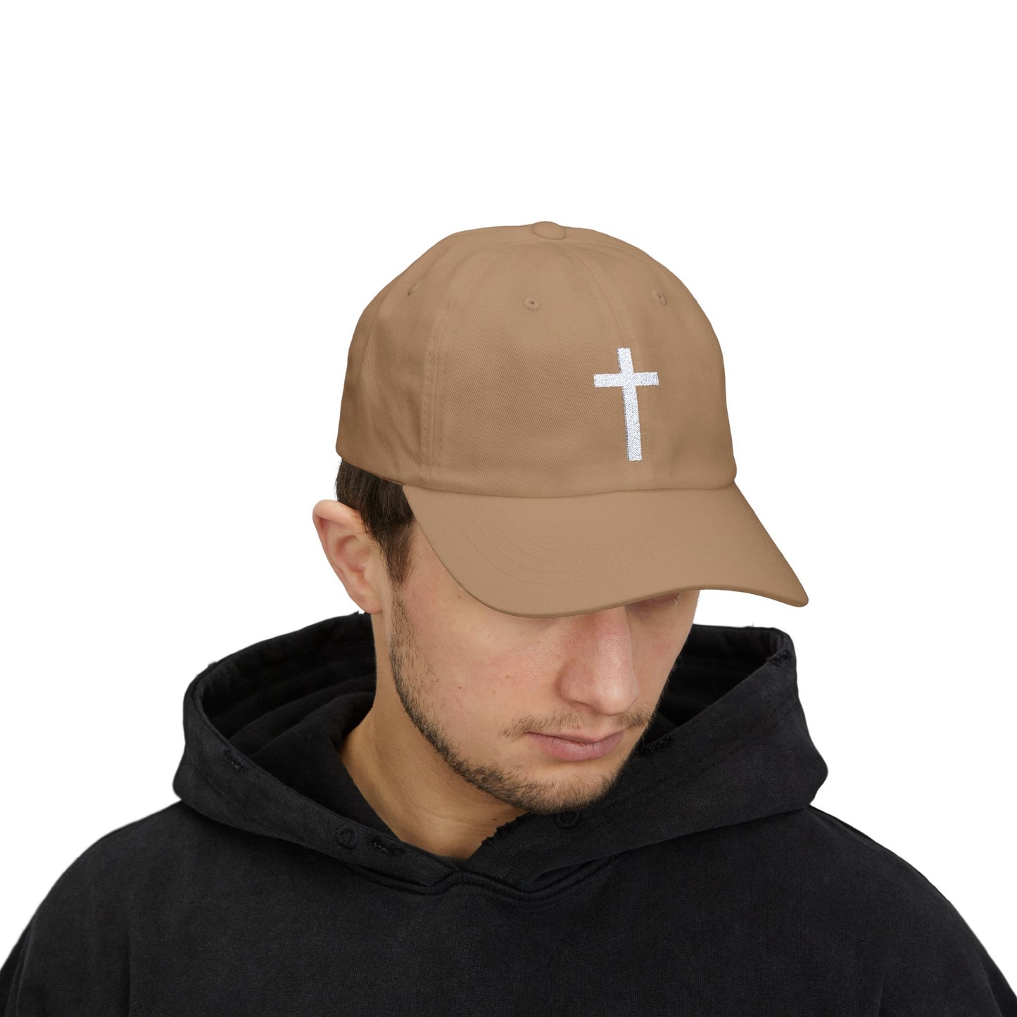 Classic Dad Cap with White Cross Design