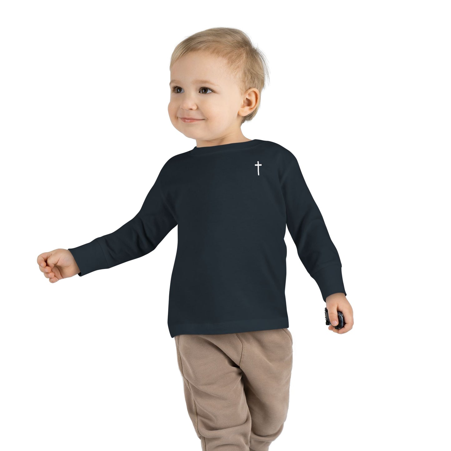 Toddler Long Sleeve Tee with White Cross