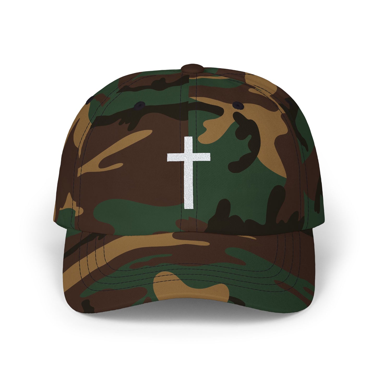 Classic Dad Cap with White Cross Design