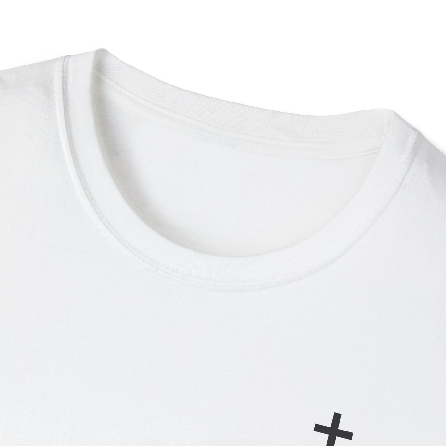 Unisex Christian T-Shirt with Black Cross (Gildan Product)