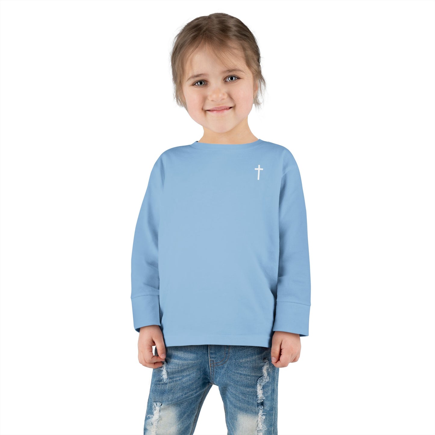 Toddler Long Sleeve Tee with White Cross