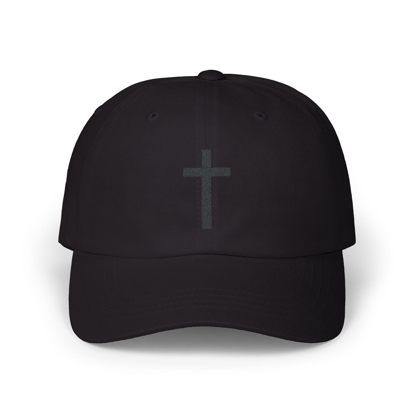 Classic Dad Cap with Black Cross Design