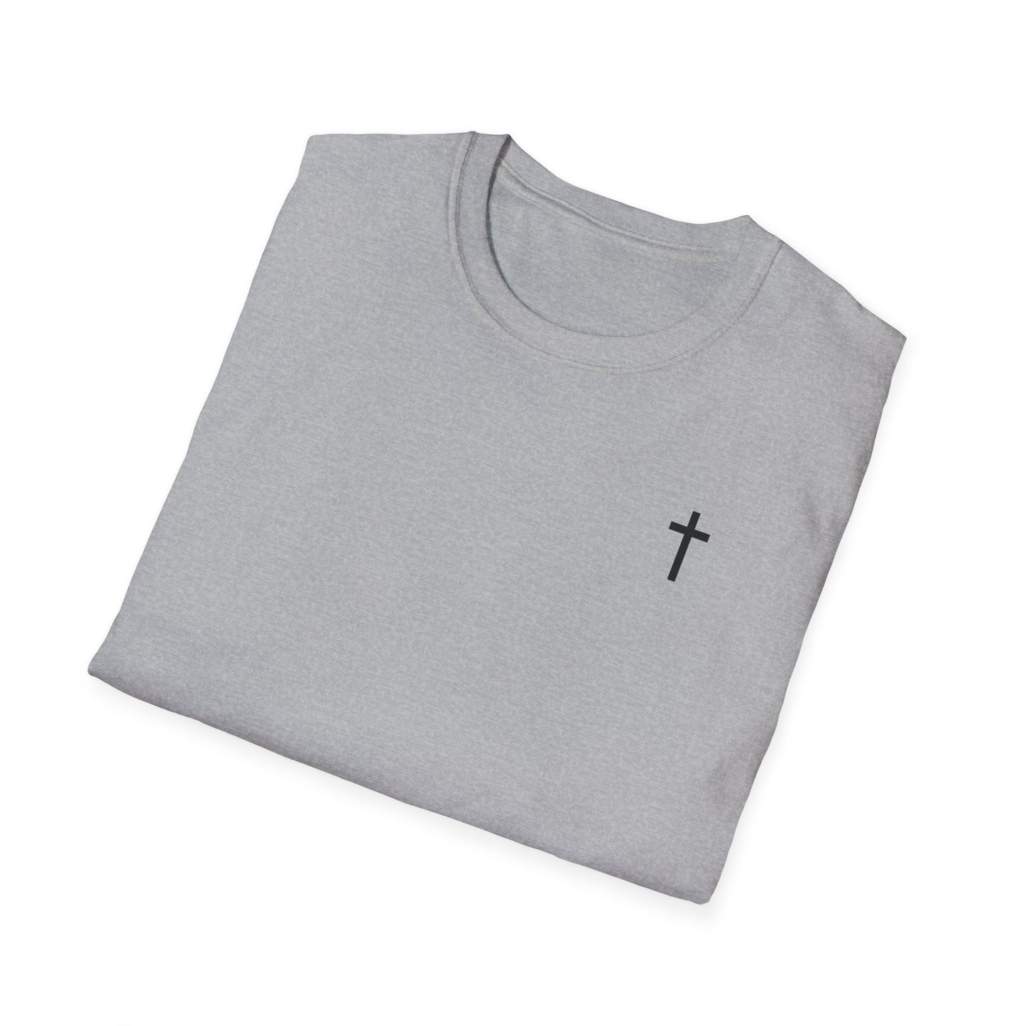 Unisex Christian T-Shirt with Black Cross (Gildan Product)