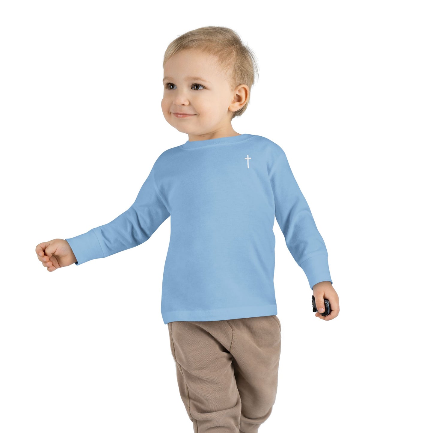 Toddler Long Sleeve Tee with White Cross