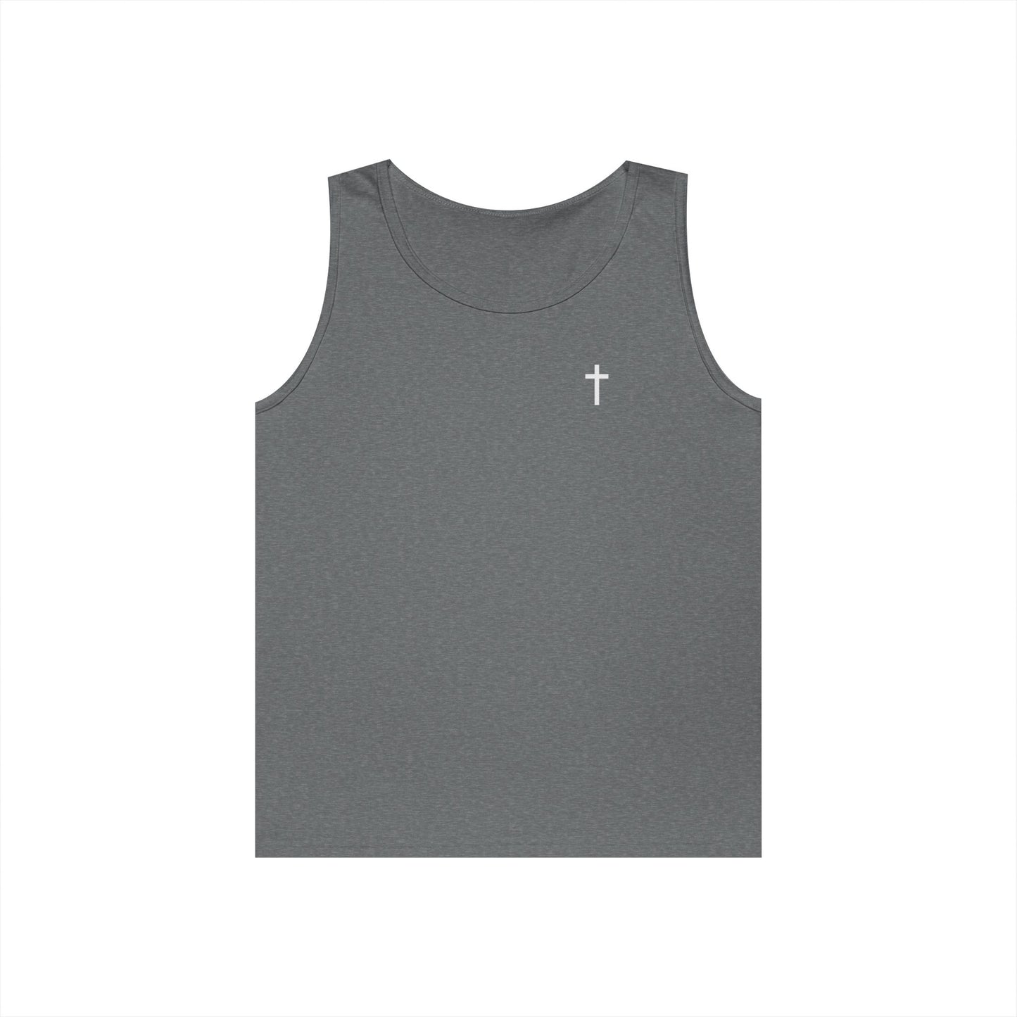 "I Do The Work, He Gets The Glory" Christian Motivational Tank Top (Simple Cross on Front)