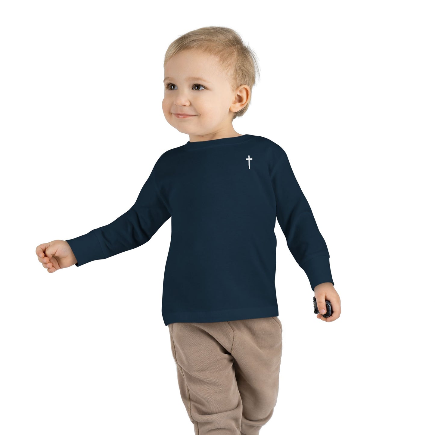 Toddler Long Sleeve Tee with White Cross