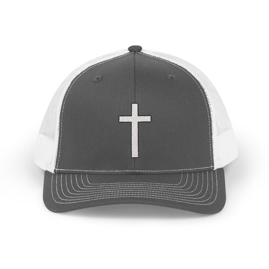 Snapback Trucker Cap with White Cross