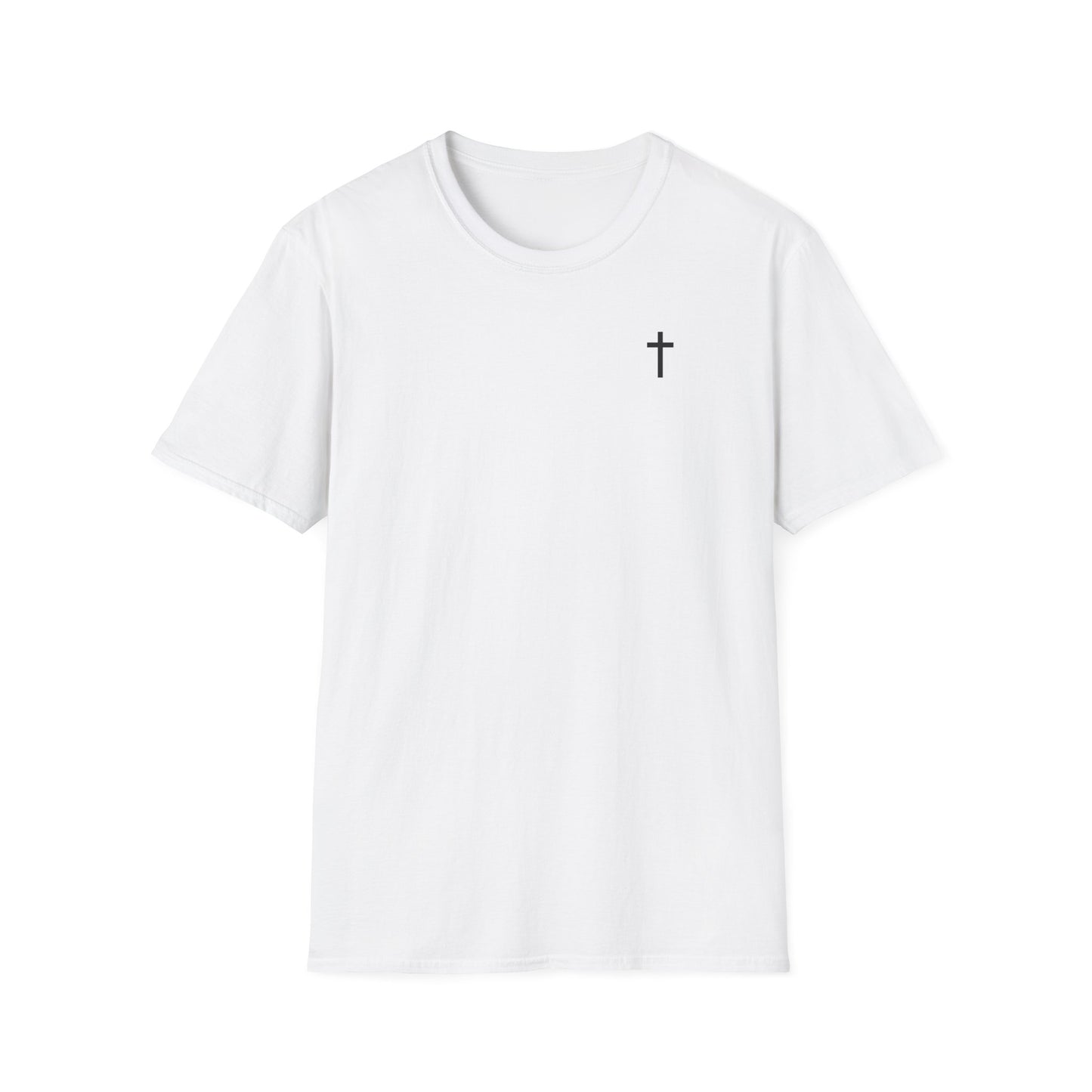 Unisex Christian T-Shirt with Black Cross (Gildan Product)