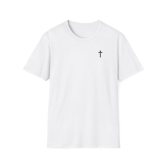 Unisex Christian T-Shirt with Black Cross (Gildan Product)