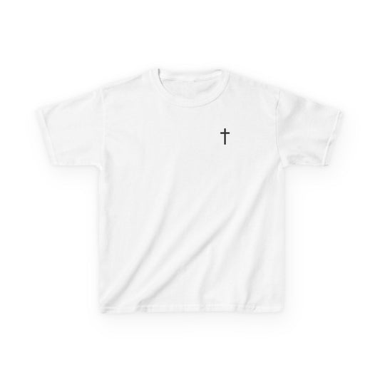 Kids Simple Christian T-Shirt with Black Cross (Gildan Product)