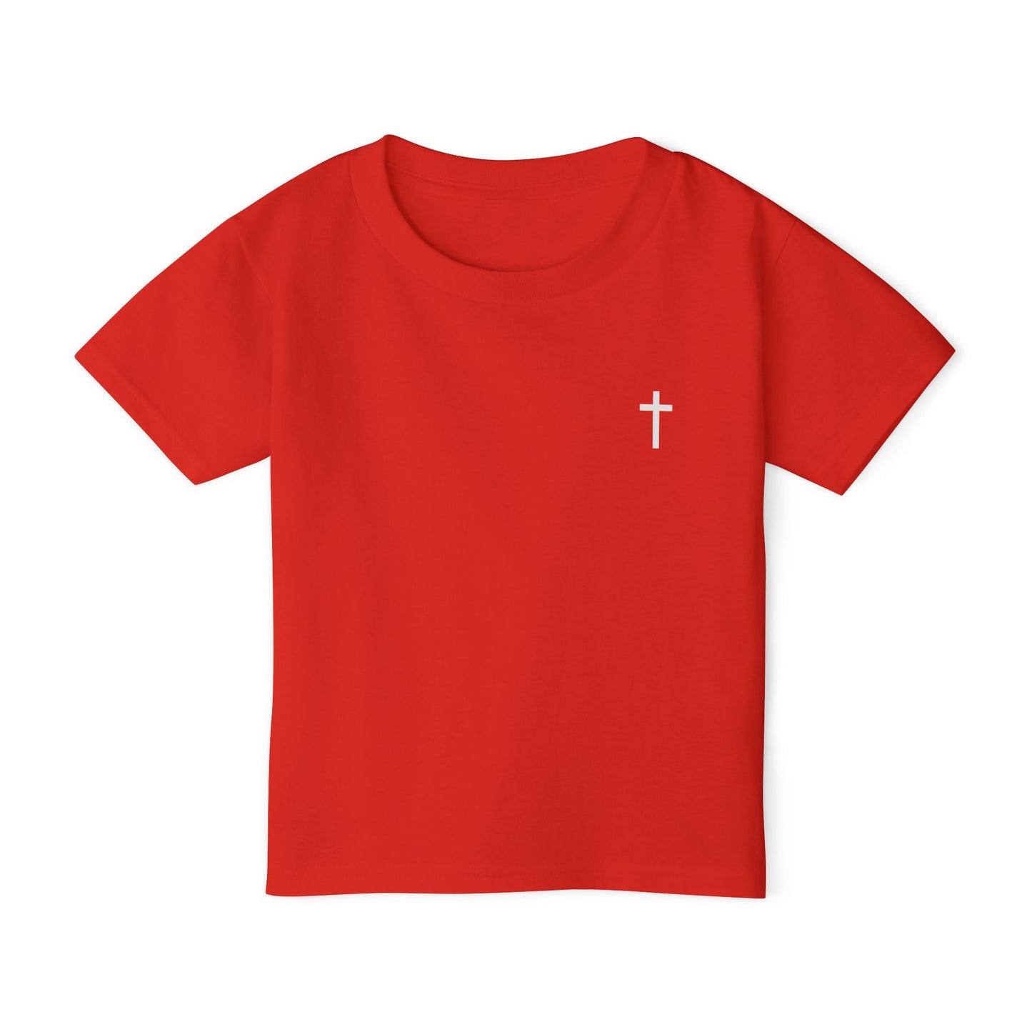 Toddler Simple Christin T-shirt with White Cross (Gildan Product)