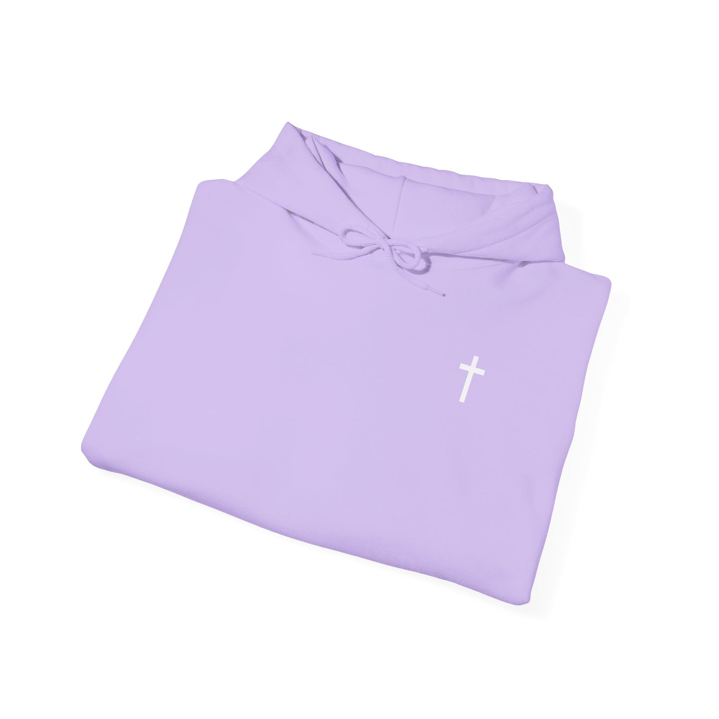 Unisex Christian Hooded Sweatshirt with White Cross (Gildan Product)