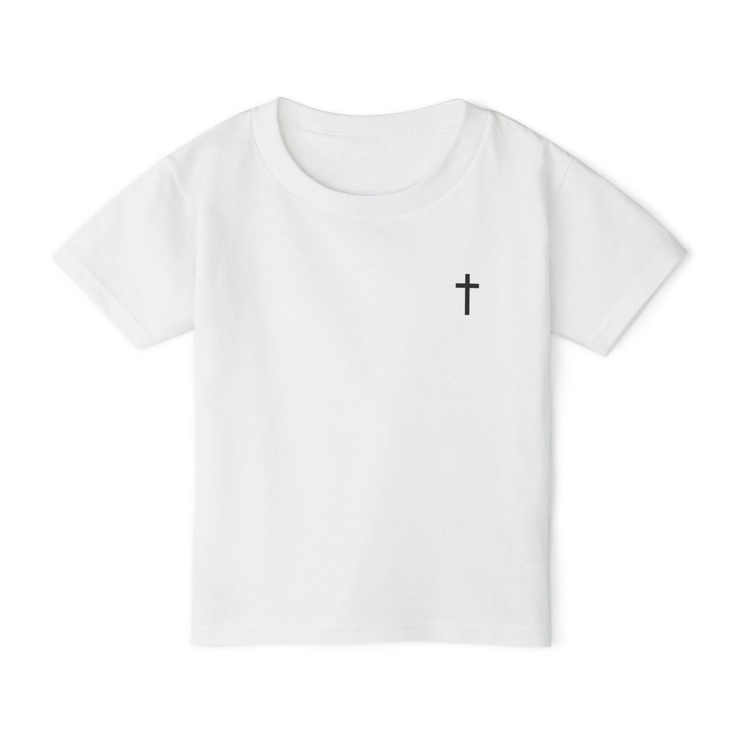 Toddler Simple Christian T-shirt with Black Cross (Gildan Product)