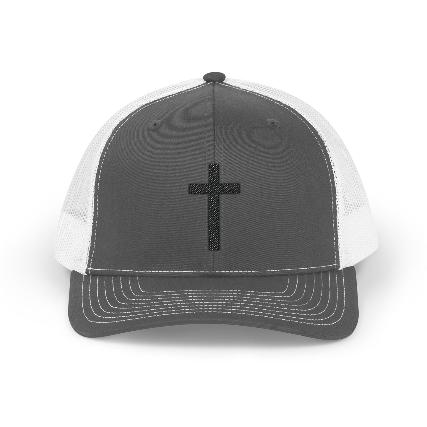 Snapback Trucker Cap with Black Cross