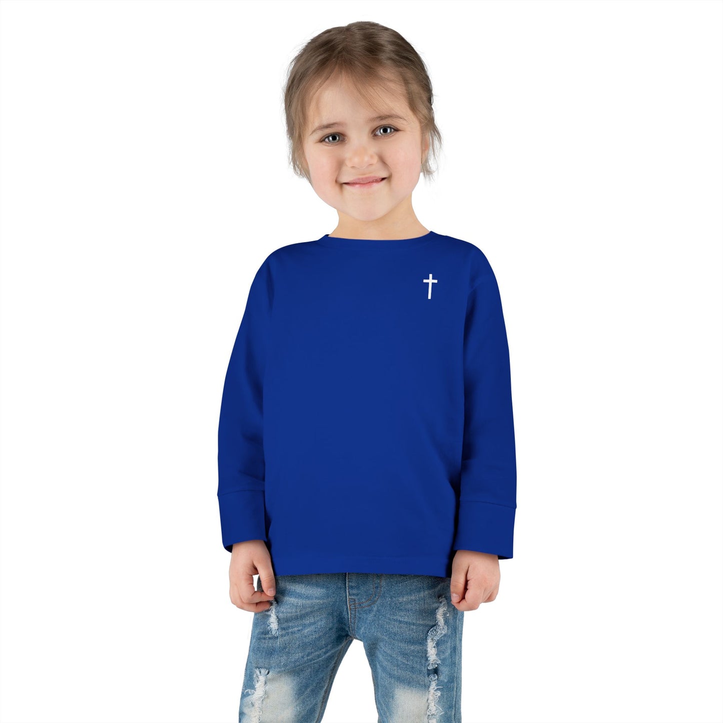 Toddler Long Sleeve Tee with White Cross