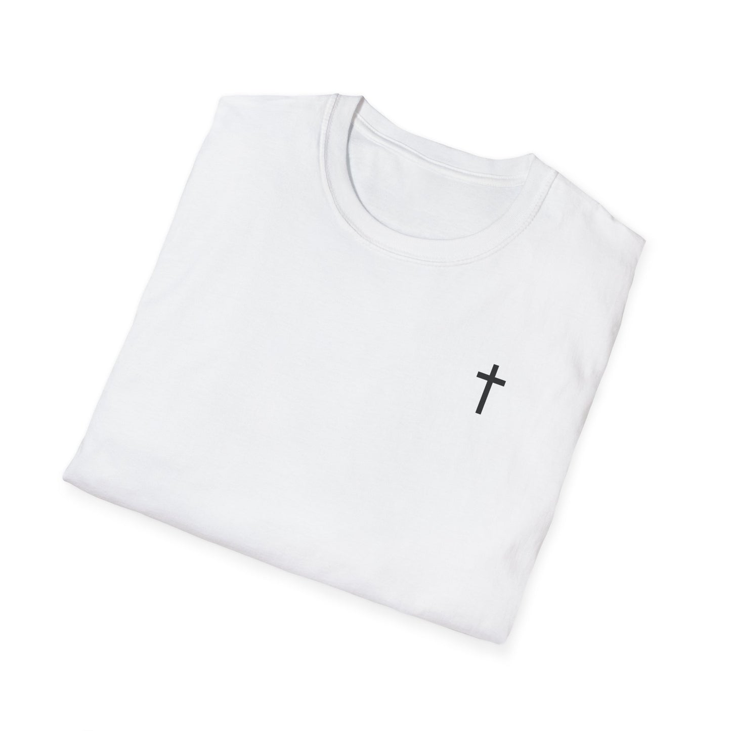 Unisex Christian T-Shirt with Black Cross (Gildan Product)