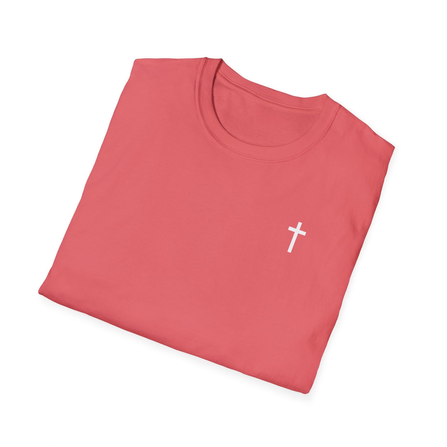 Unisex Christian T-Shirt with White Cross (Gildan Product)