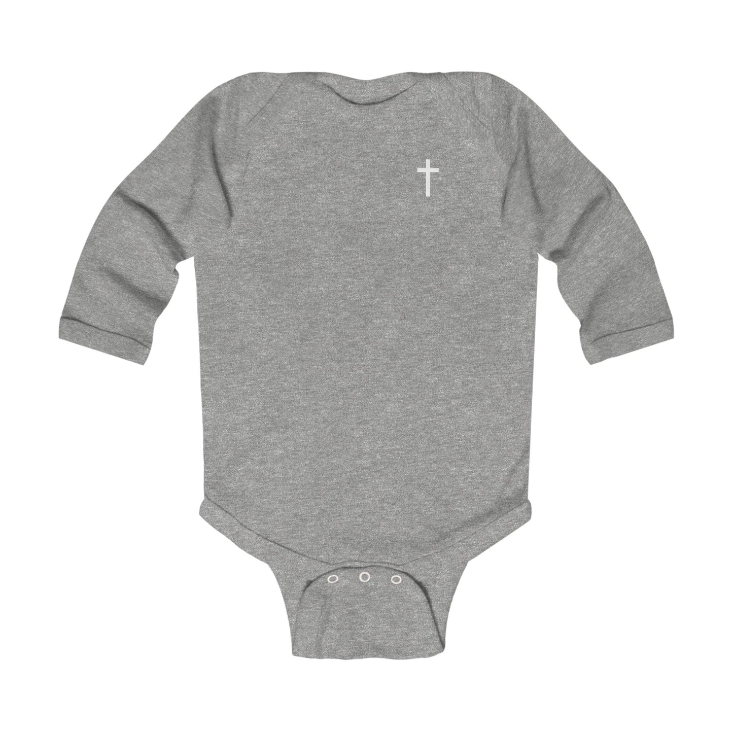 Infant Long Sleeve Onesie with White Cross