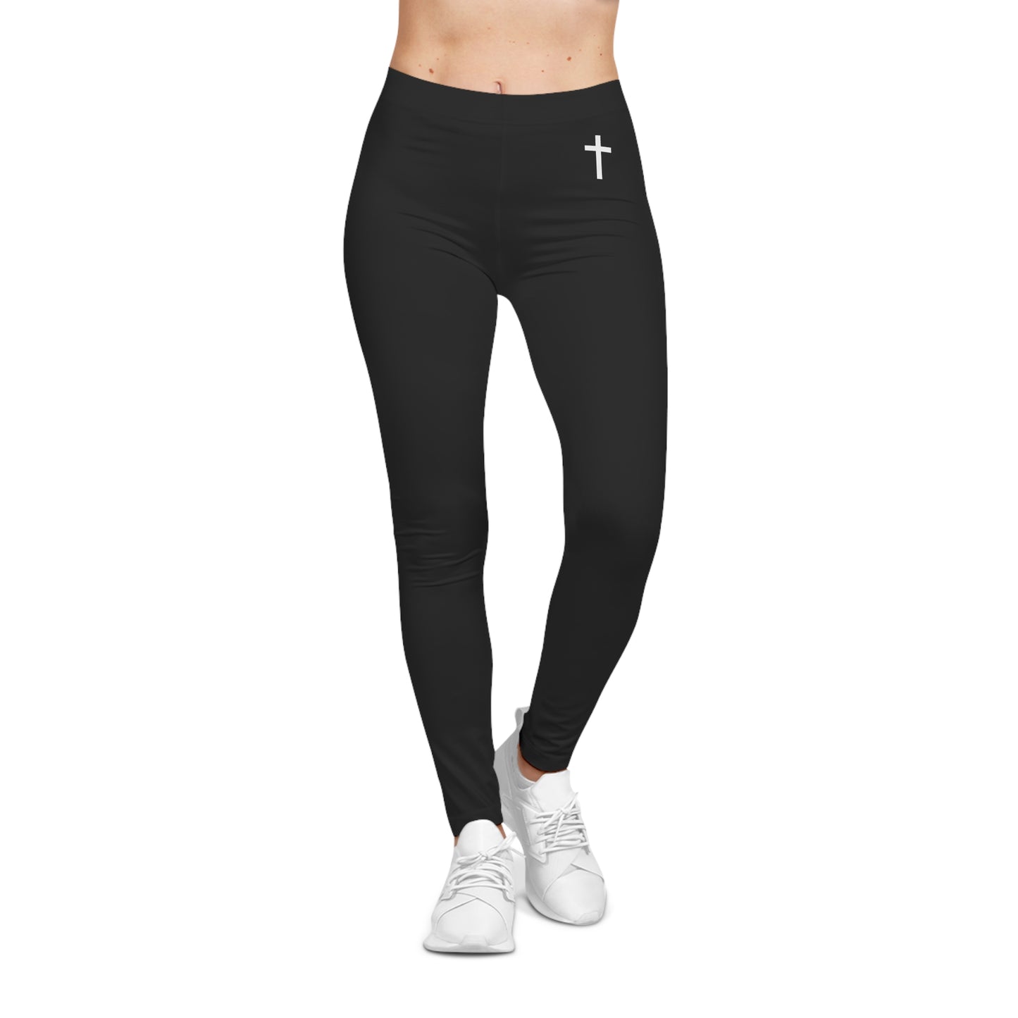 Women's Casual Leggings with White Cross