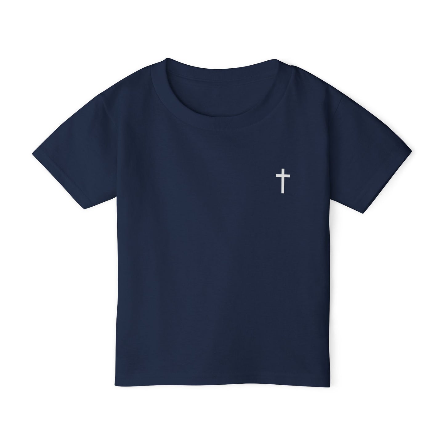 Toddler Simple Christin T-shirt with White Cross (Gildan Product)