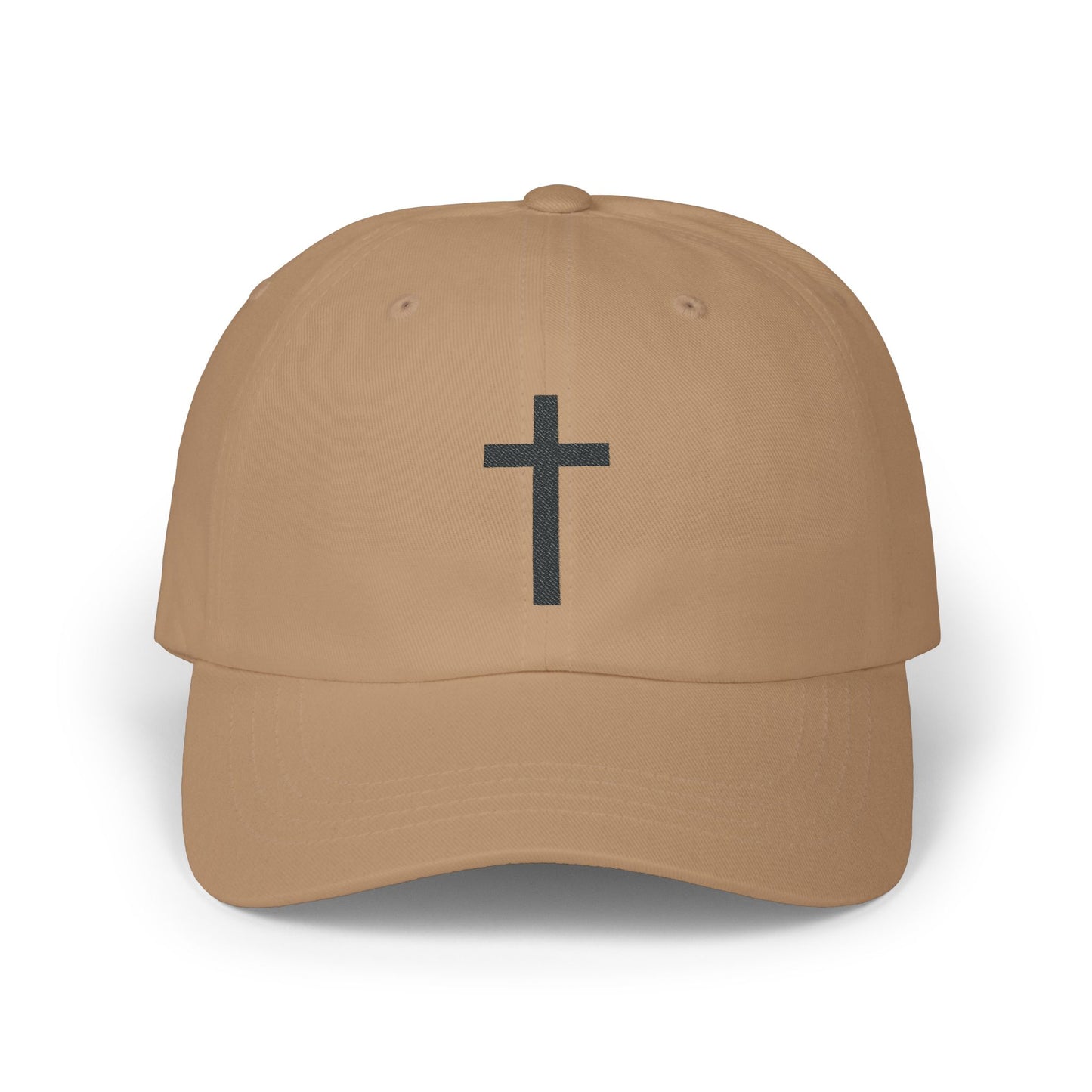 Classic Dad Cap with Black Cross Design