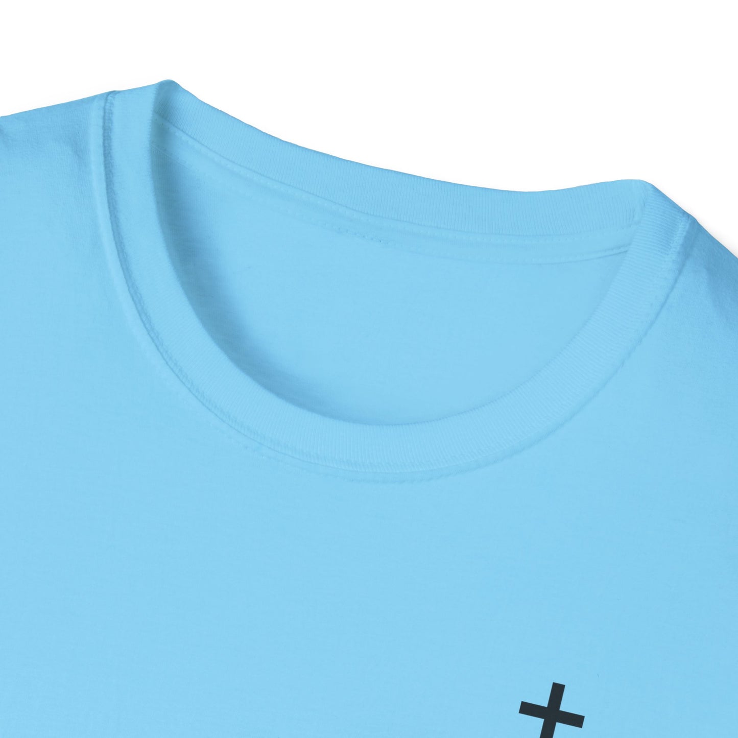 Unisex Christian T-Shirt with Black Cross (Gildan Product)