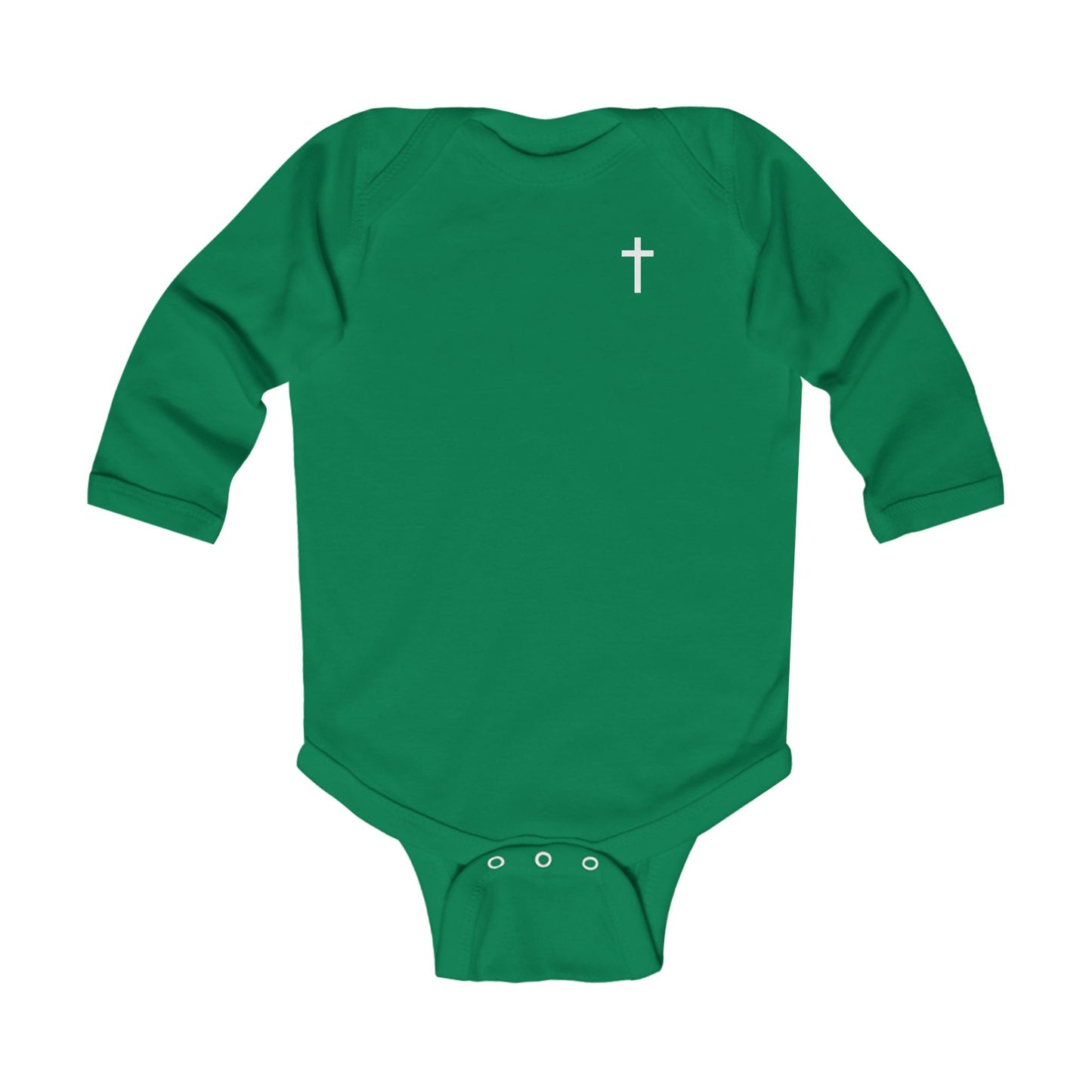 Infant Long Sleeve Onesie with White Cross