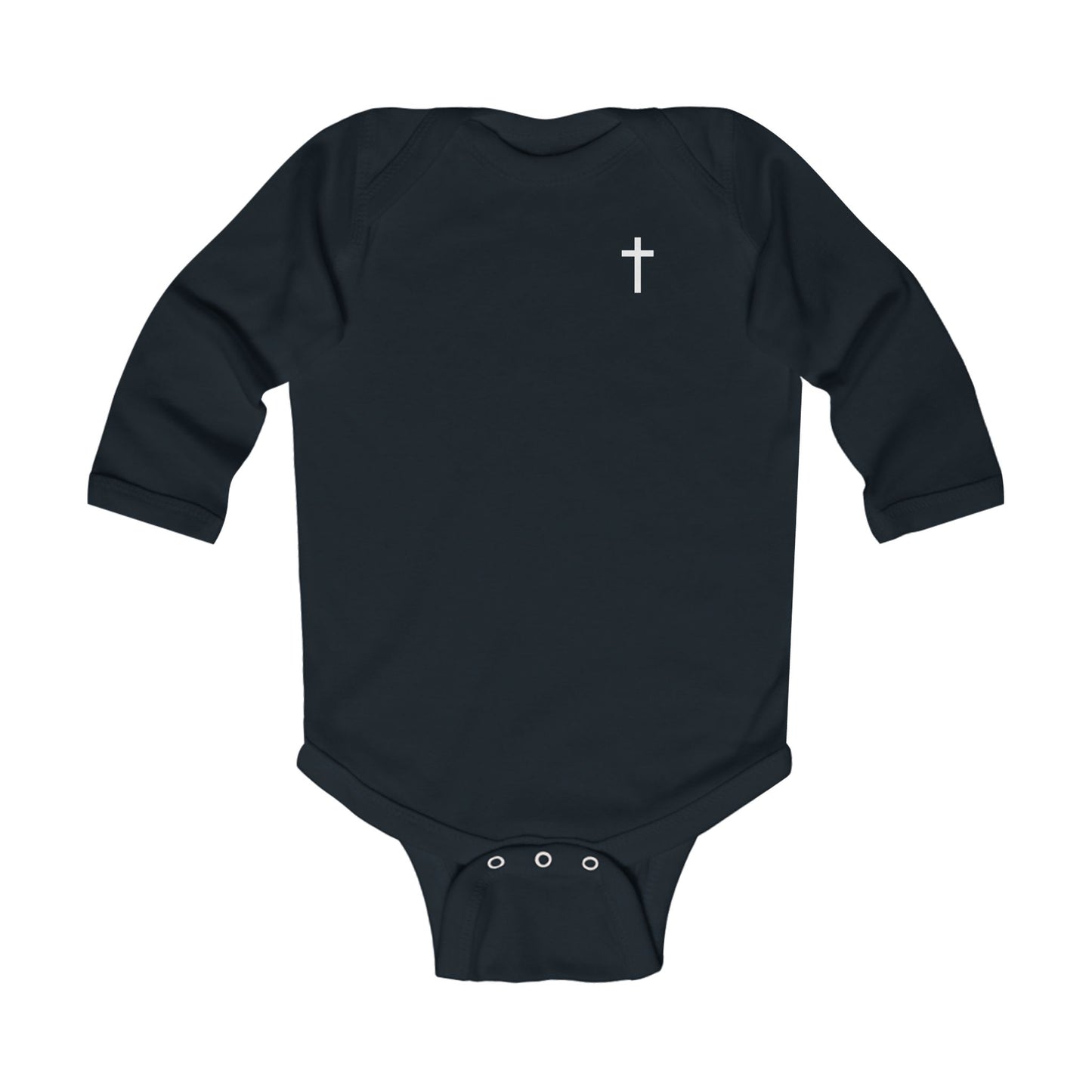 Infant Long Sleeve Onesie with White Cross