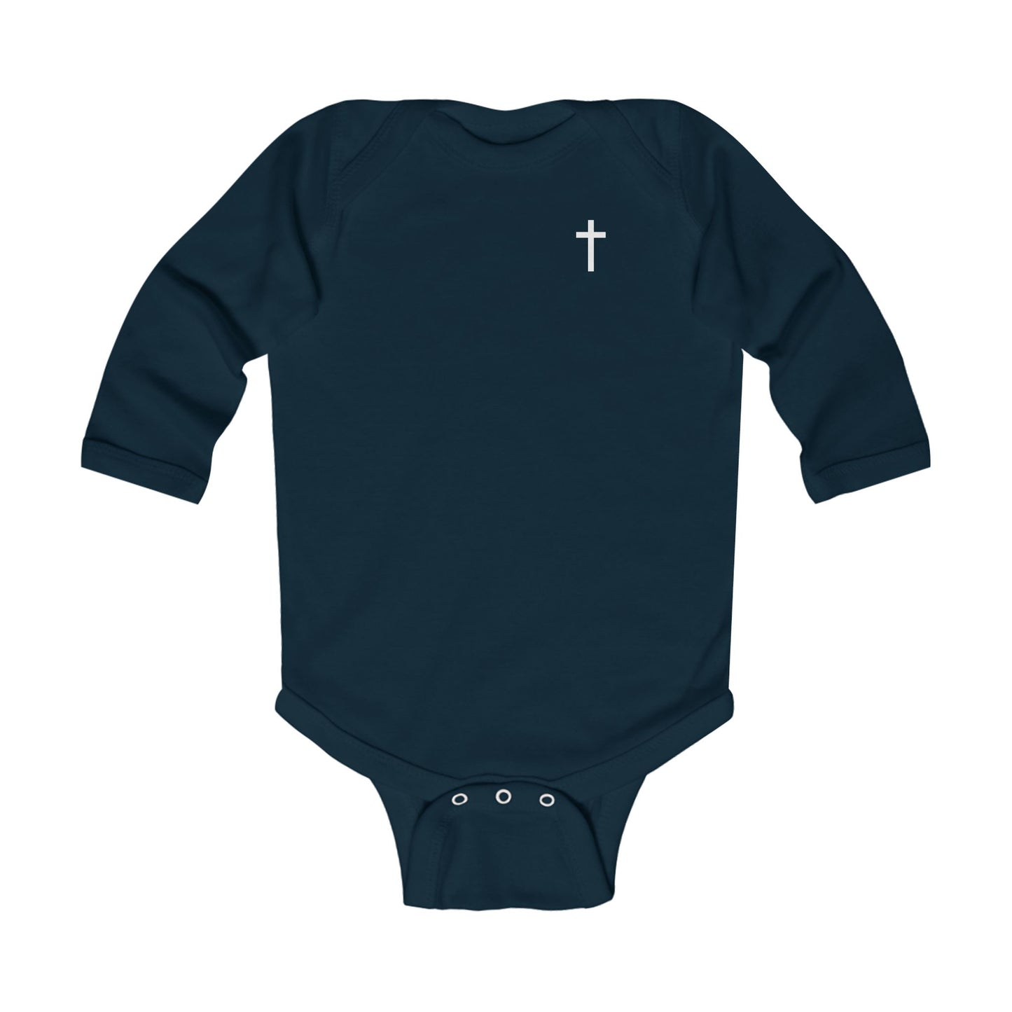 Infant Long Sleeve Onesie with White Cross