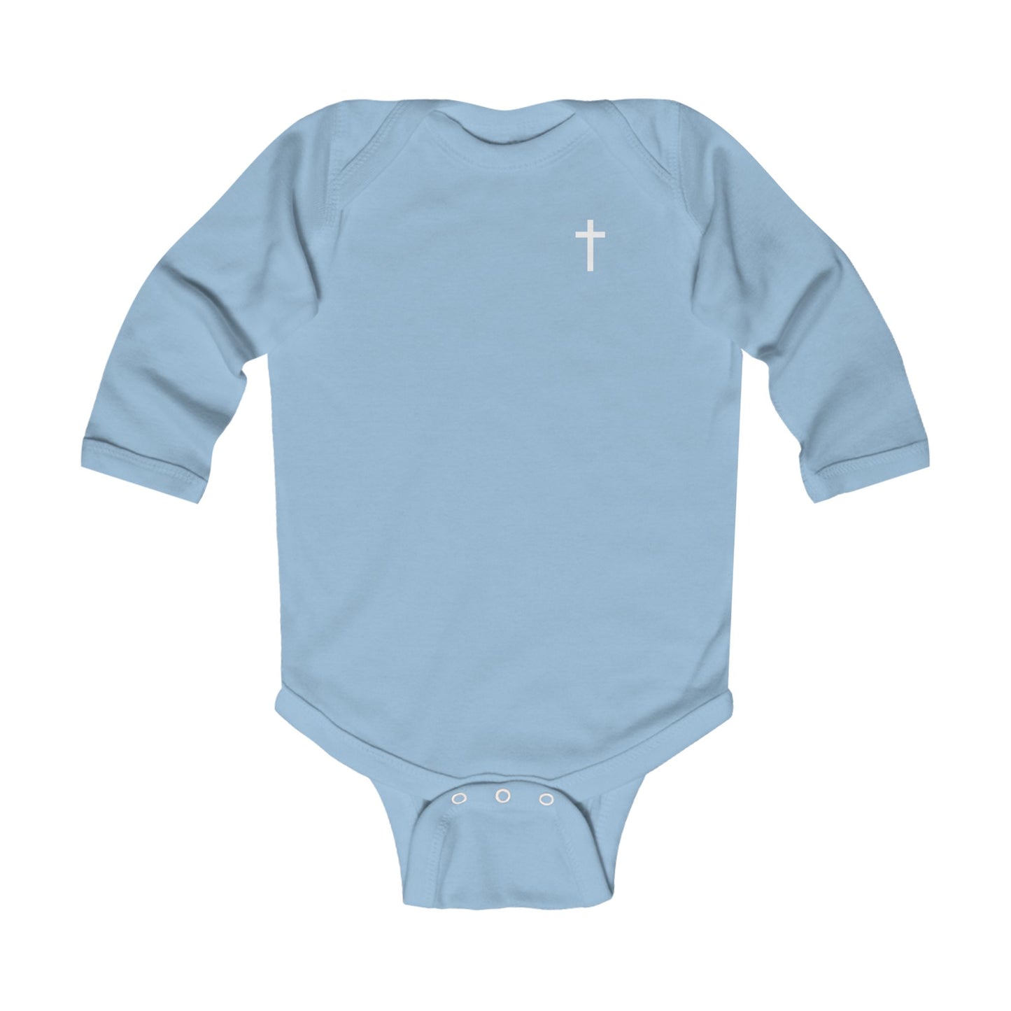 Infant Long Sleeve Onesie with White Cross