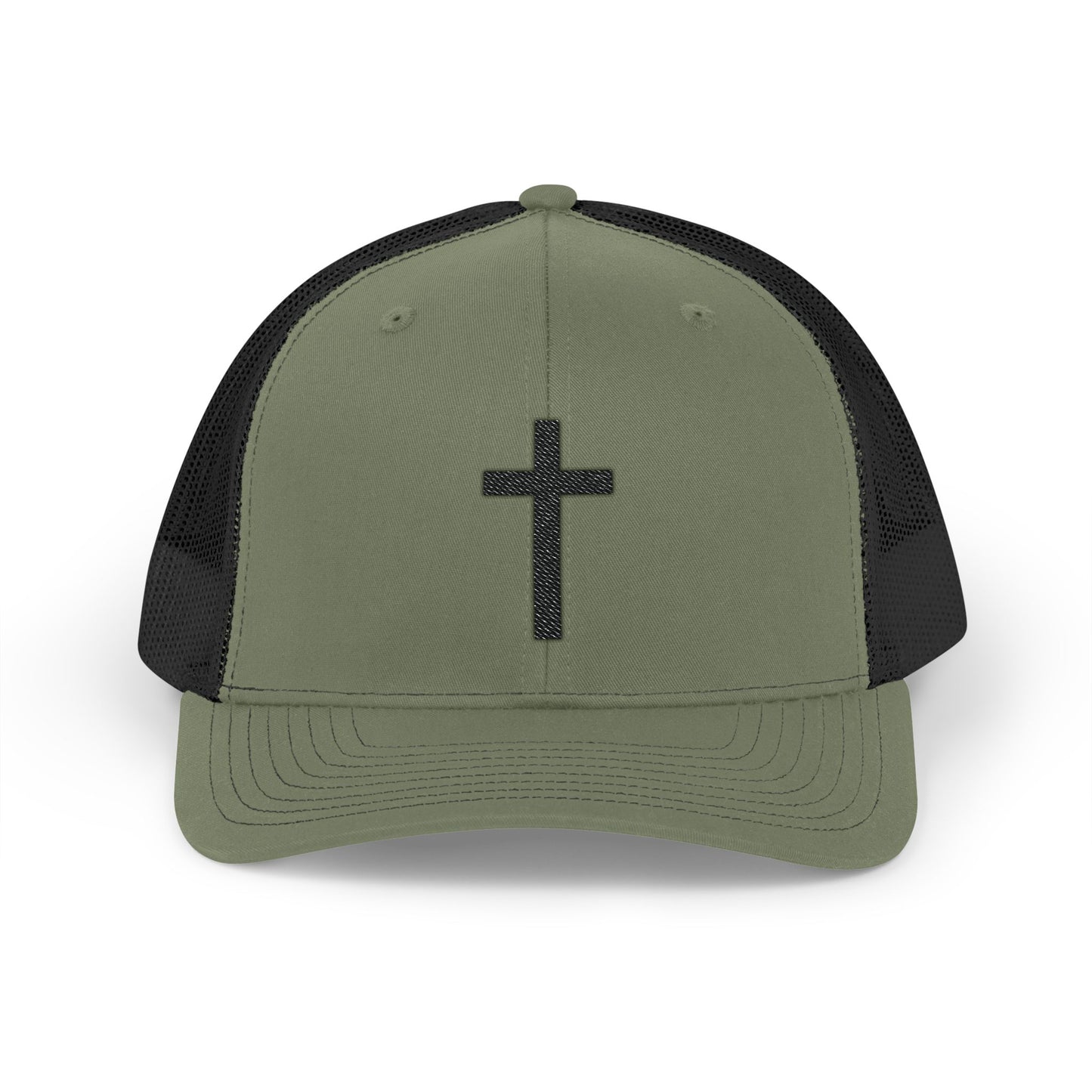 Snapback Trucker Cap with Black Cross