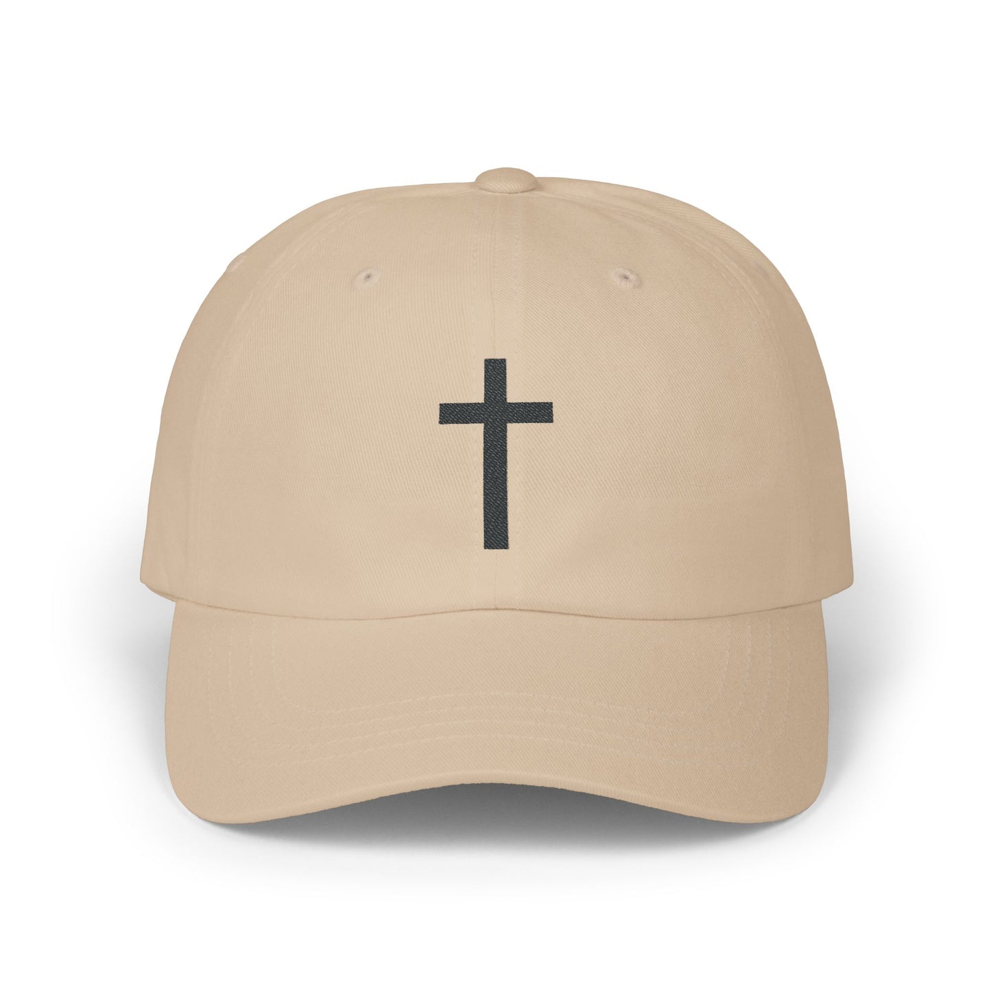 Classic Dad Cap with Black Cross Design