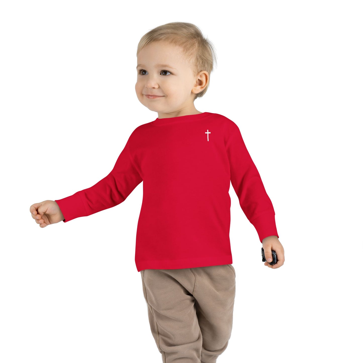 Toddler Long Sleeve Tee with White Cross