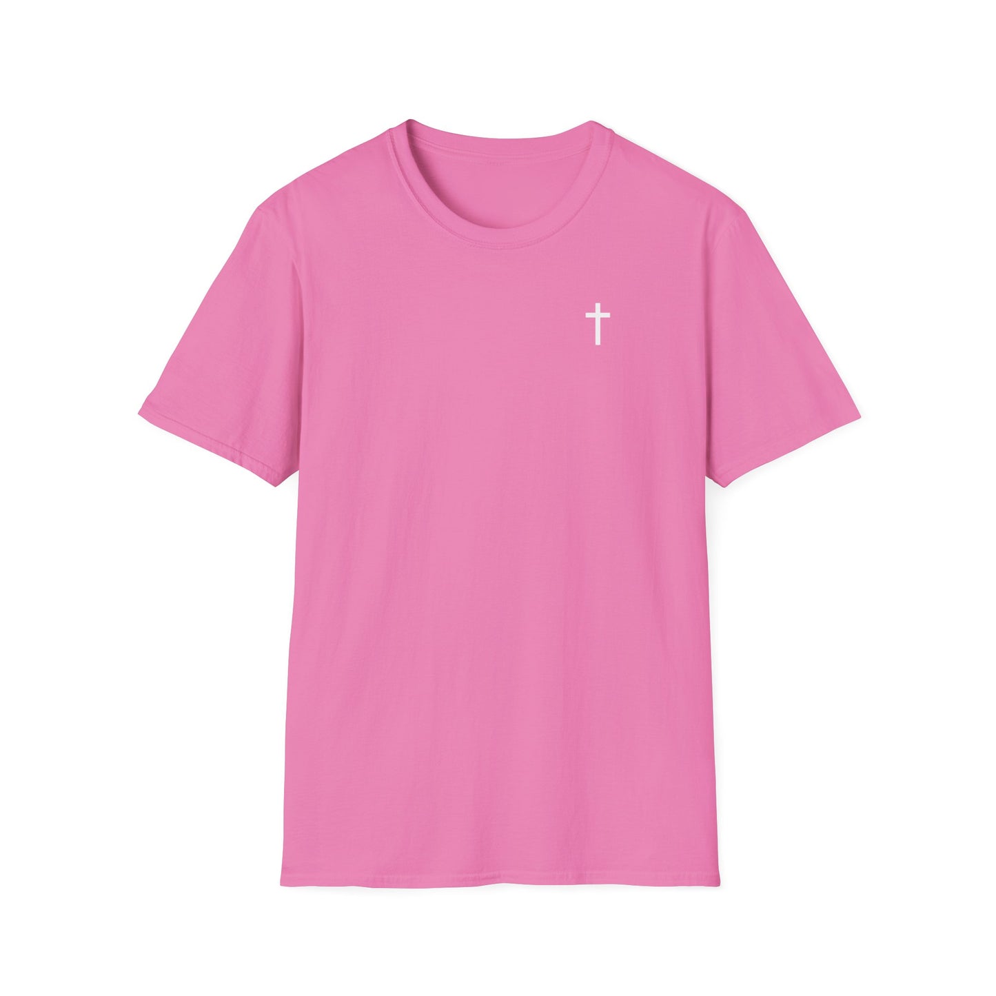 Unisex Christian T-Shirt with White Cross (Gildan Product)