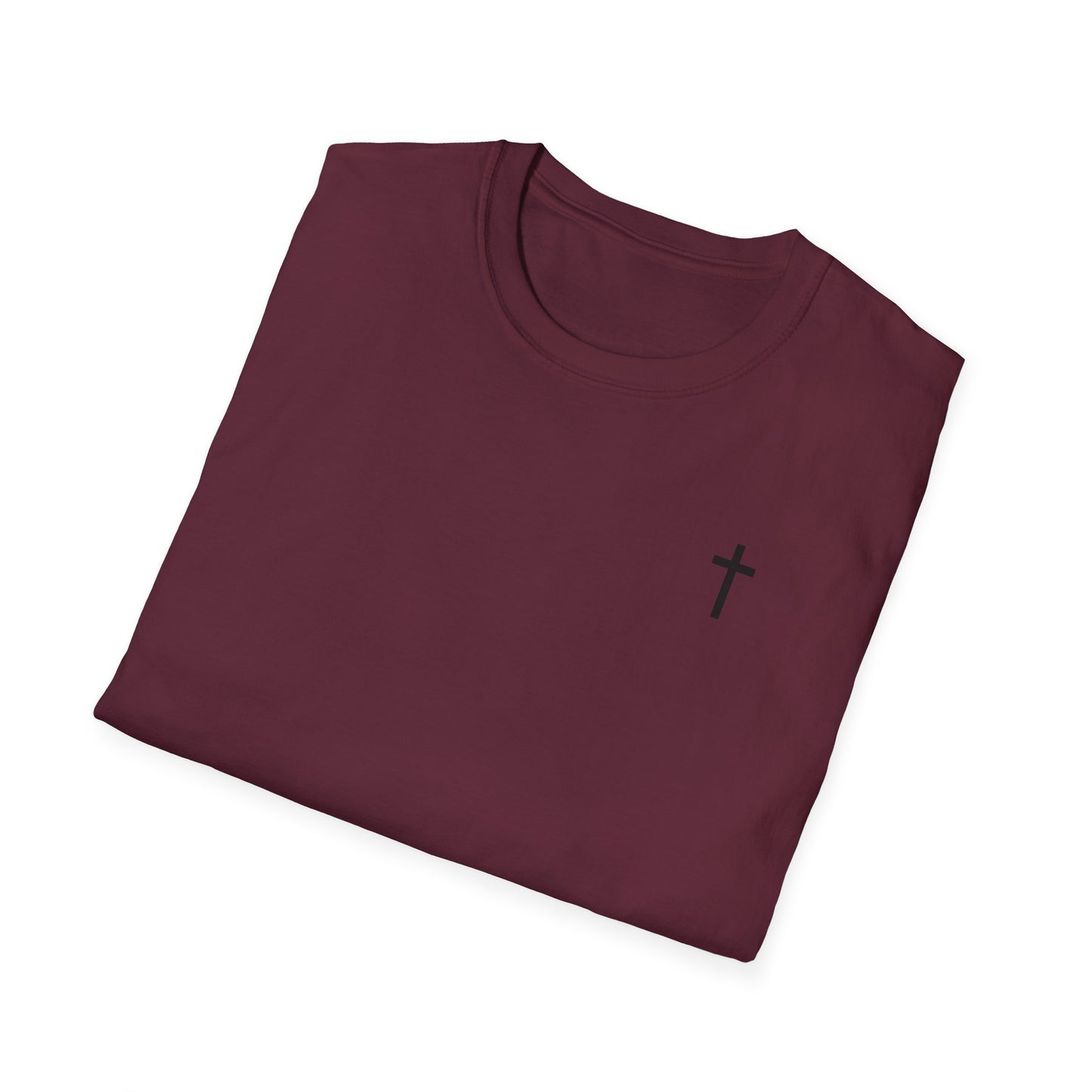 Unisex Christian T-Shirt with Black Cross (Gildan Product)