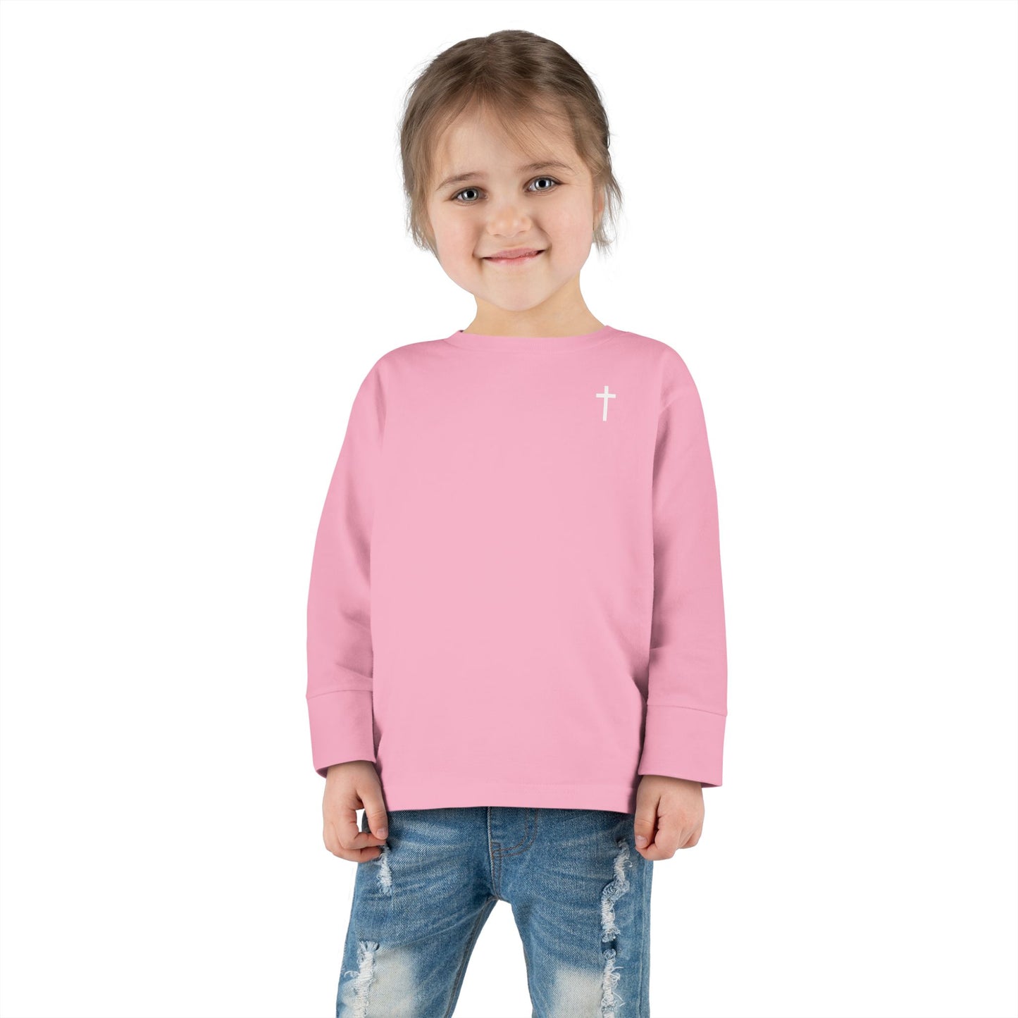 Toddler Long Sleeve Tee with White Cross