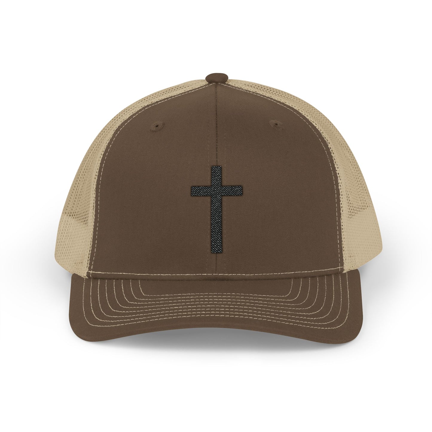 Snapback Trucker Cap with Black Cross