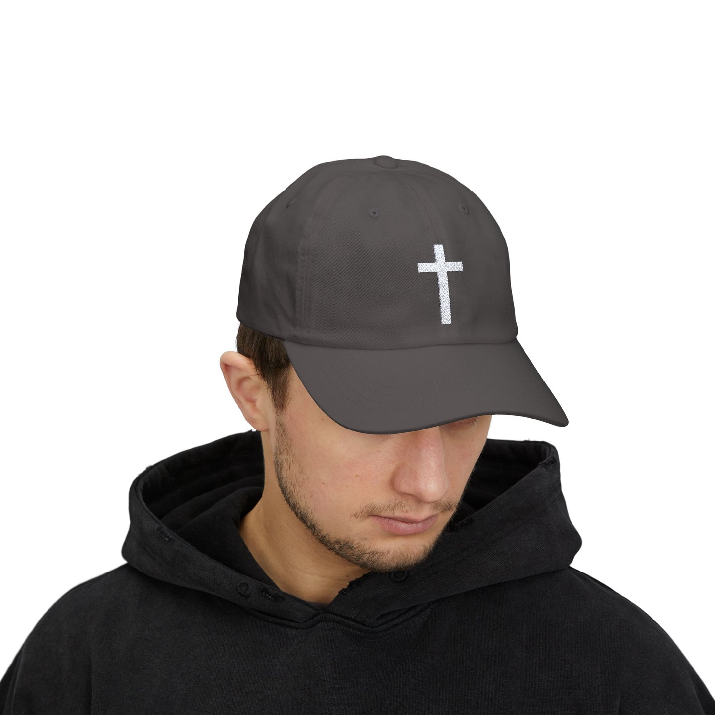 Classic Dad Cap with White Cross Design