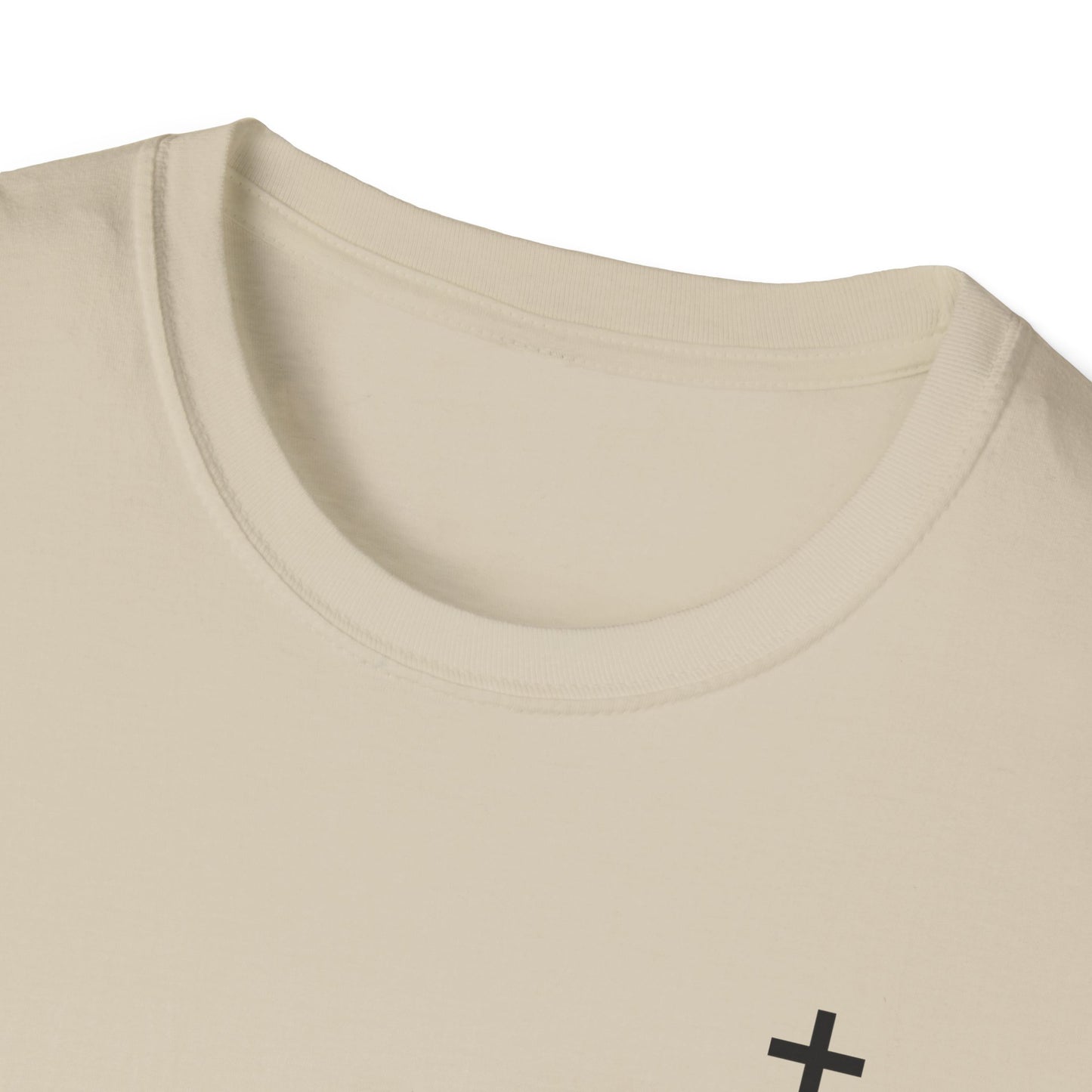 Unisex Christian T-Shirt with Black Cross (Gildan Product)