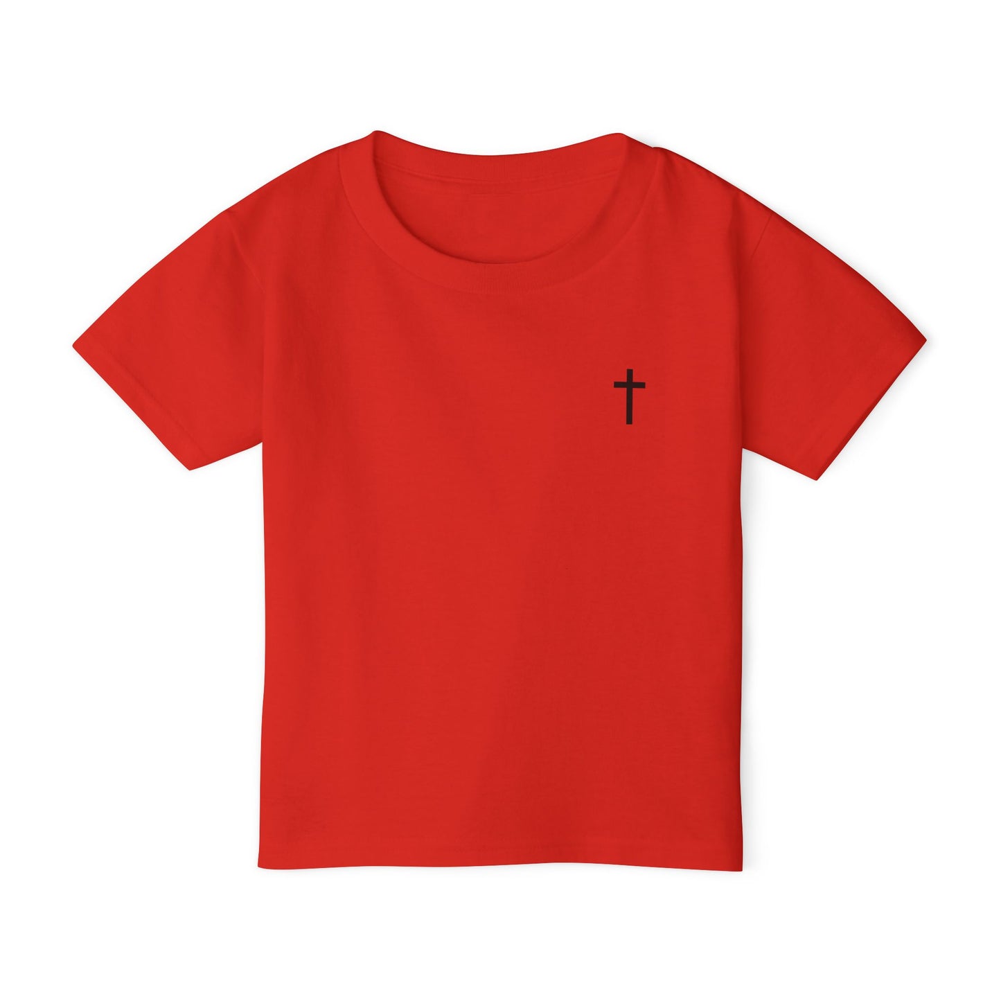 Toddler Simple Christian T-shirt with Black Cross (Gildan Product)