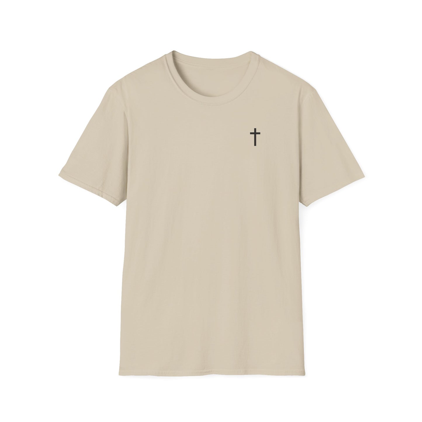 Unisex Christian T-Shirt with Black Cross (Gildan Product)