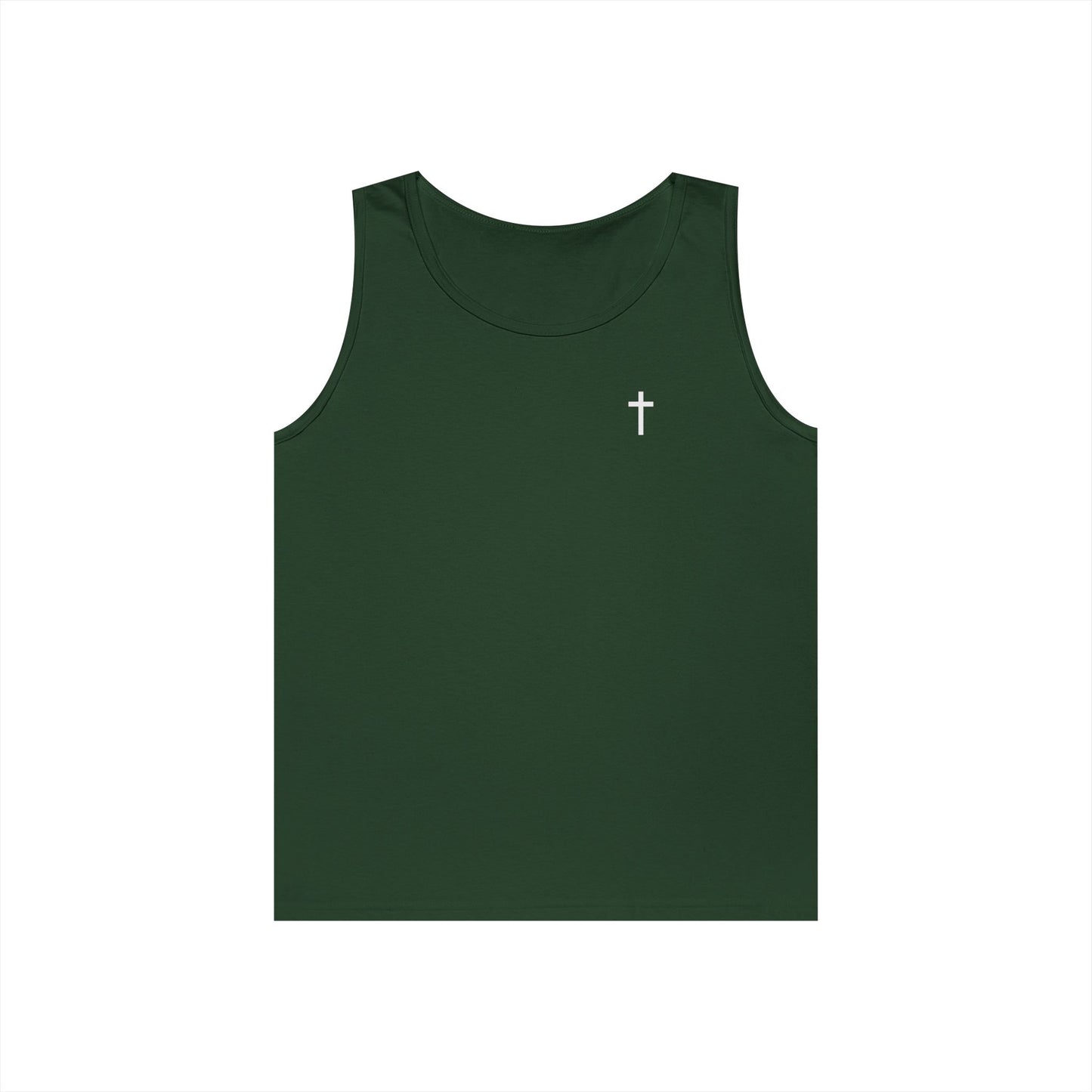 "I Do The Work, He Gets The Glory" Christian Motivational Tank Top (Simple Cross on Front)