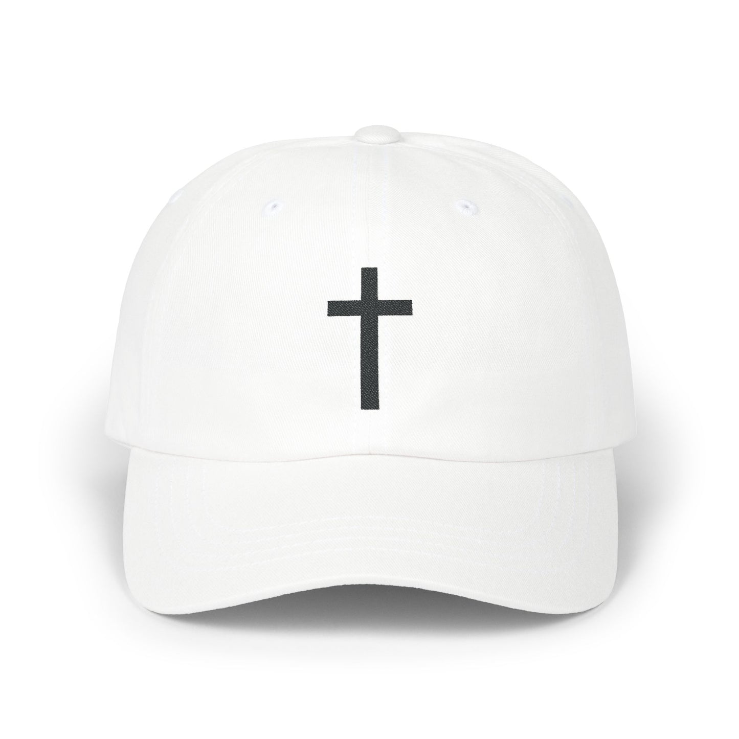 Classic Dad Cap with Black Cross Design