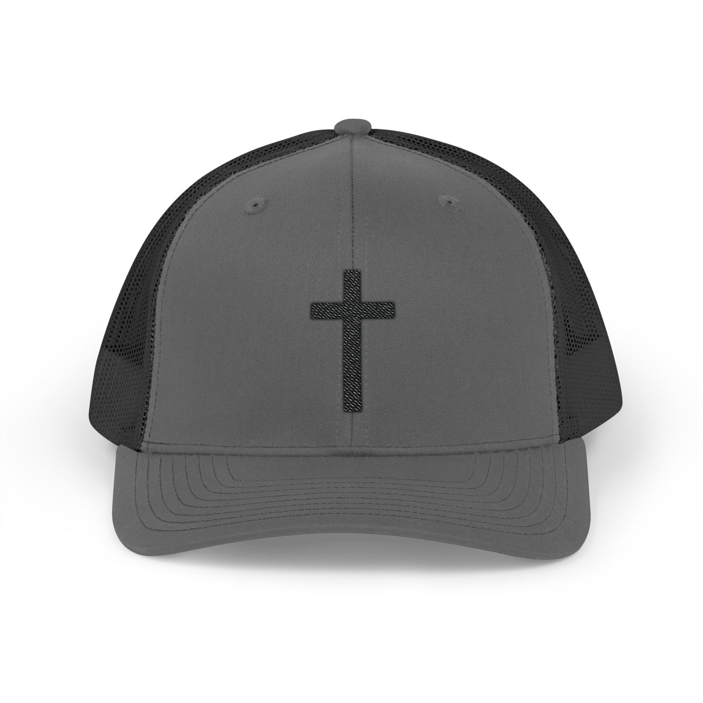 Snapback Trucker Cap with Black Cross