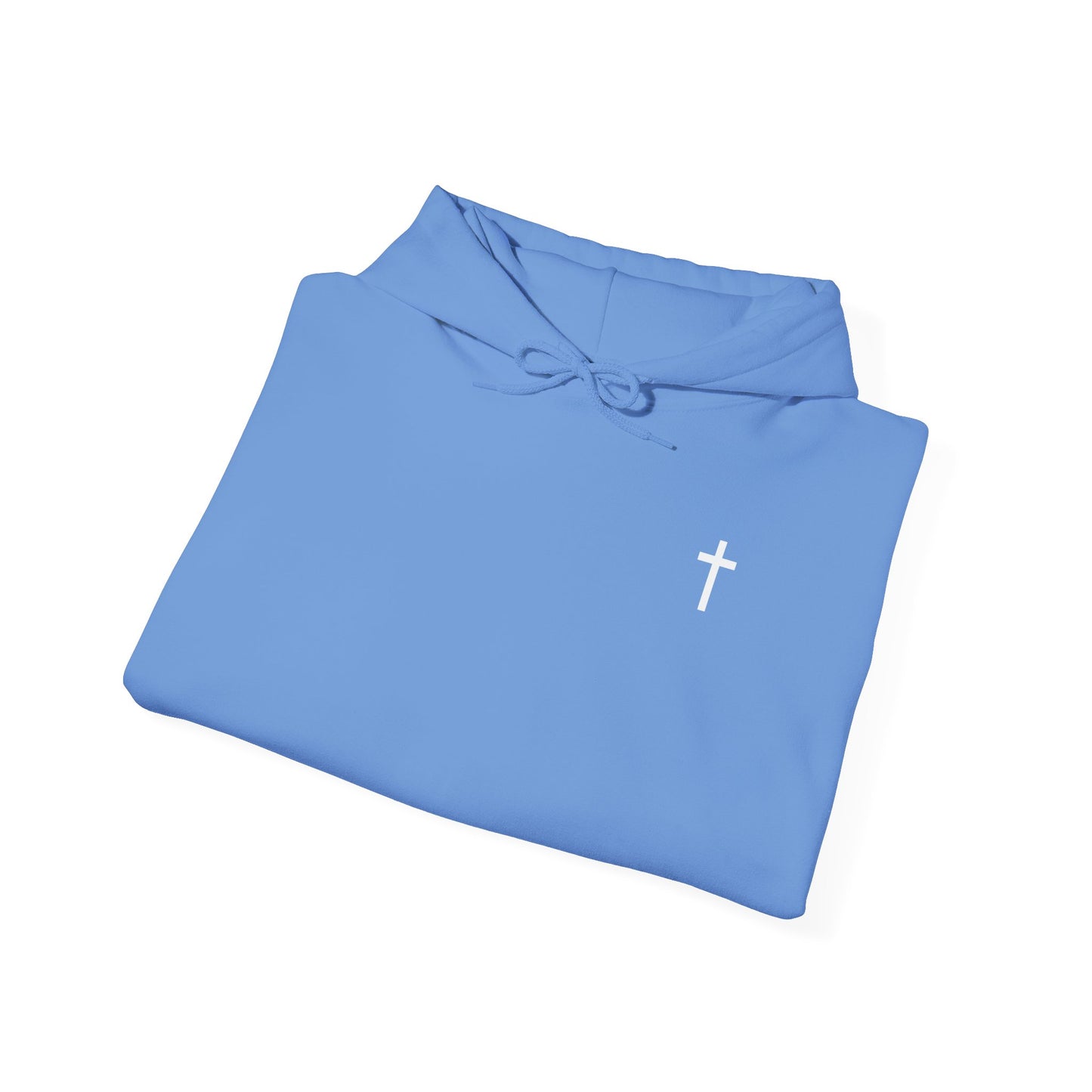 Unisex Christian Hooded Sweatshirt with White Cross (Gildan Product)