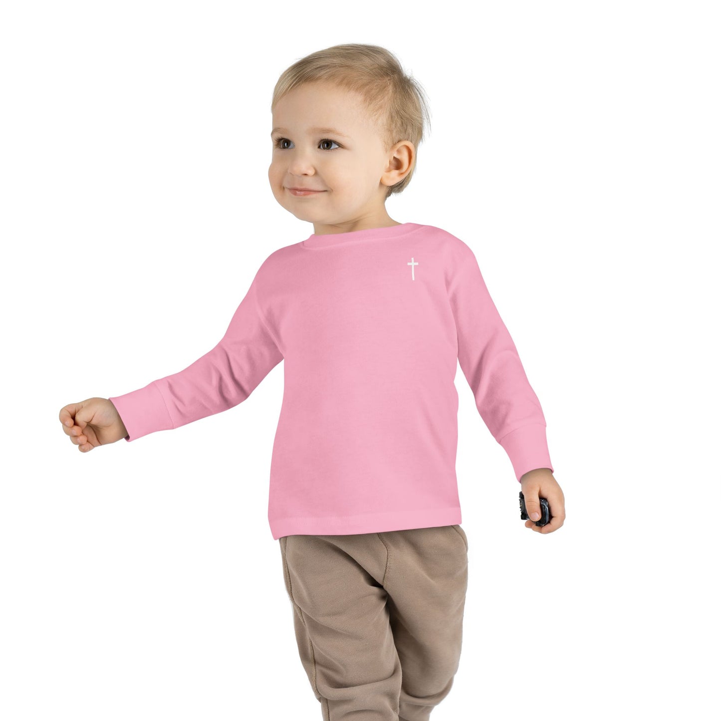 Toddler Long Sleeve Tee with White Cross