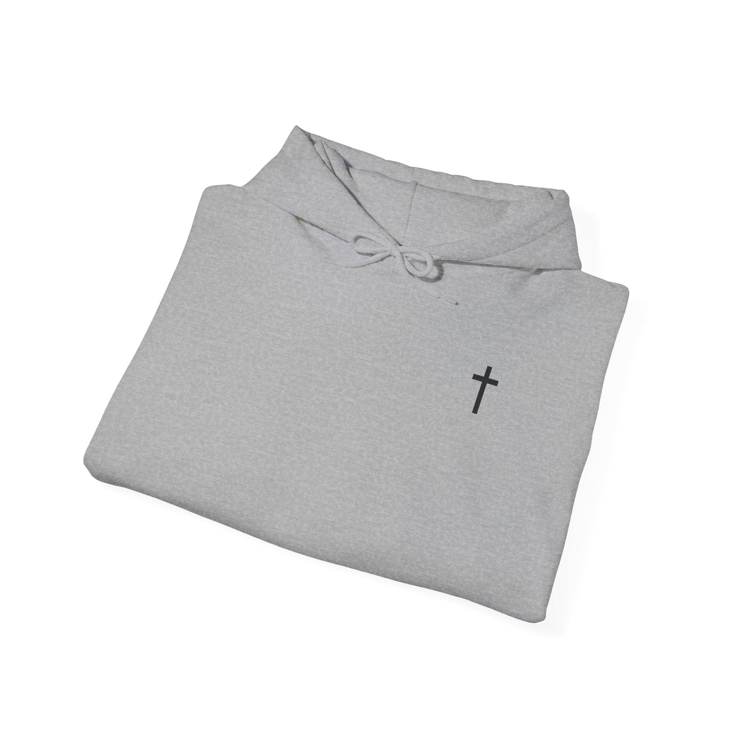 Unisex Christian Hooded Sweatshirt with Black Cross (Gildan Product)